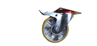 WBR160-B Rodízio de tração reforçado giratório com freio em borracha, 160 mm de diâmetro
